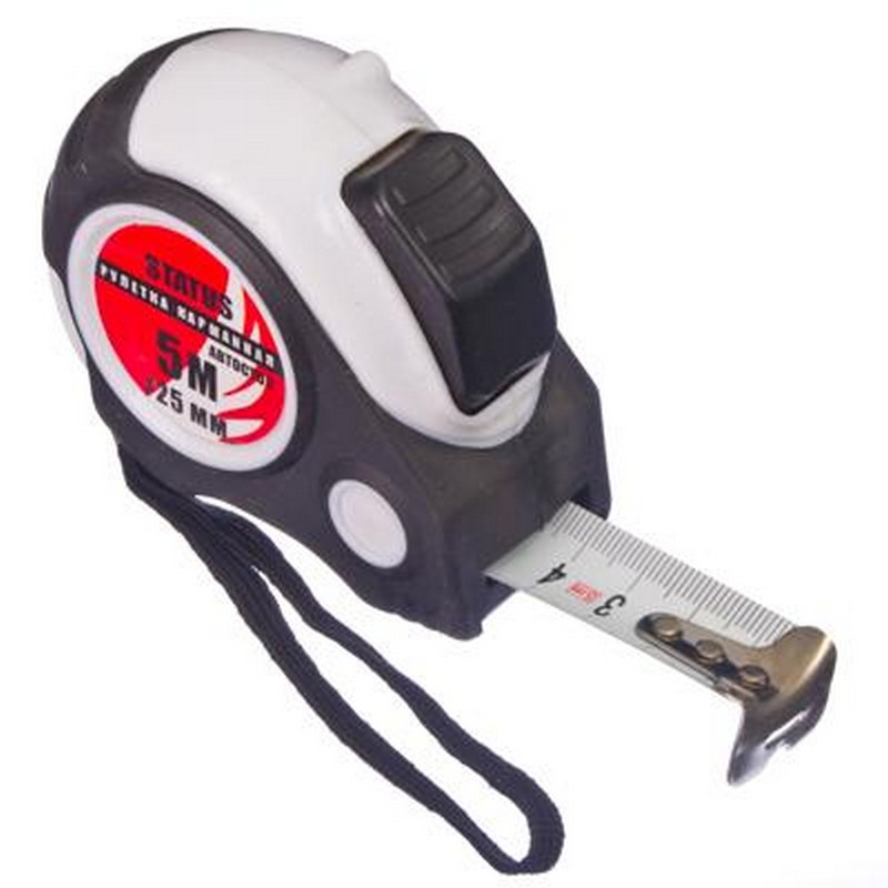 Рулетка 5м 25мм прорезин.корпус, автостоп FIT Контур 17365