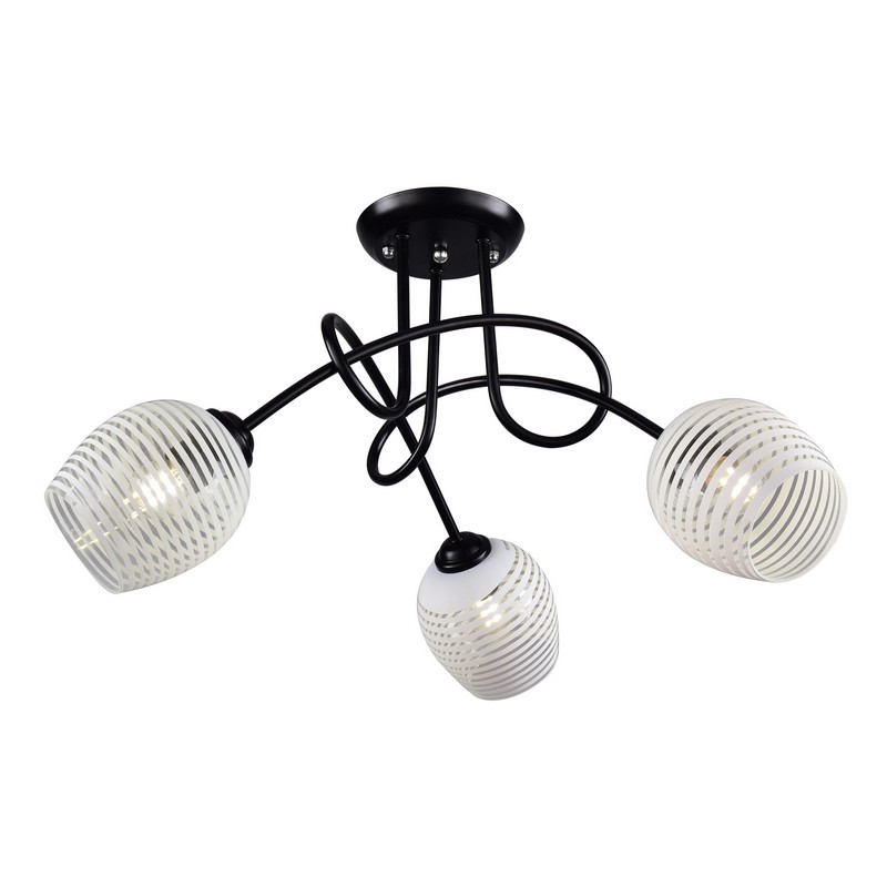 Светильник РС21349 BK+CR/3С (металл, стекло, Е27)                                                           