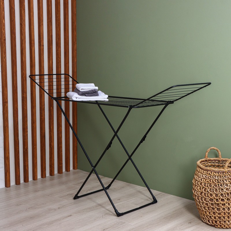 Сушилка для белья складная СБ1/Ч, 18м (высота 95см ширина 54см) черная