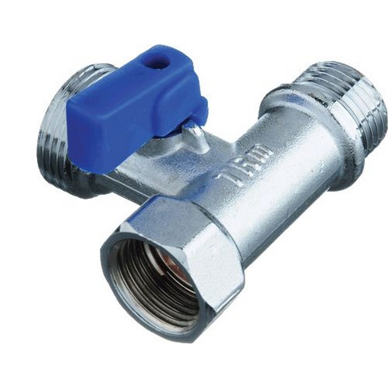 Кран шаровый 3-проходной 1/2"*3/4"*1/2" н/н/в TRm 33710