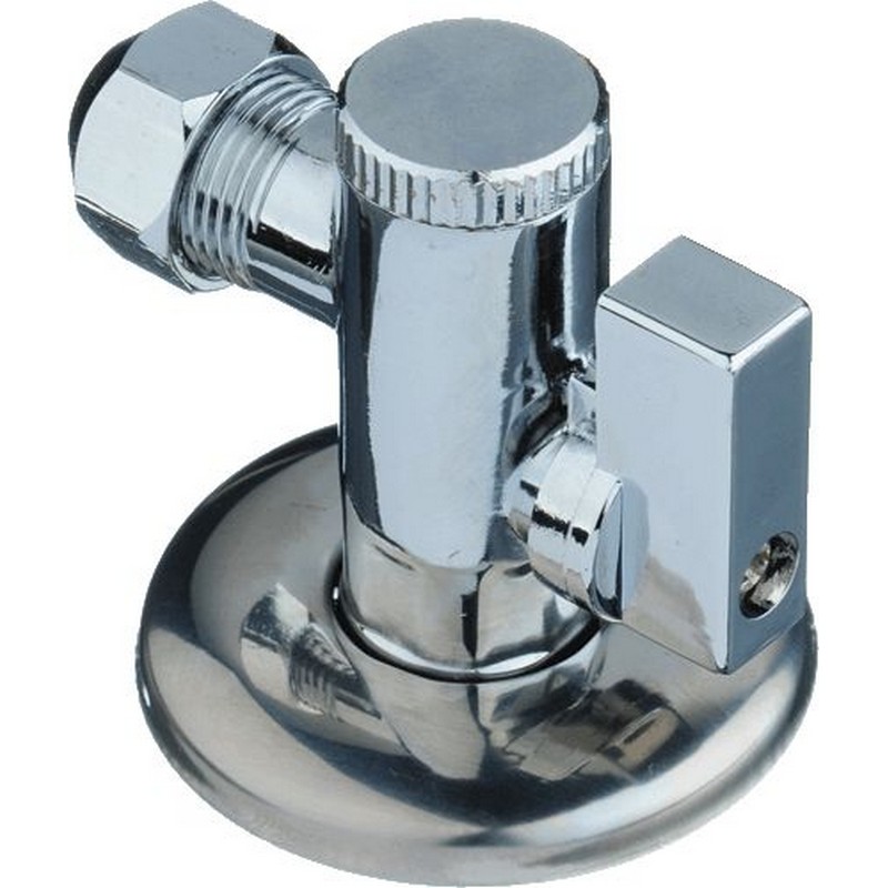 Кран шаровый угловой с фильтром 1/2"*3/8" с цангой на 10мм с отраж. TRm 33753