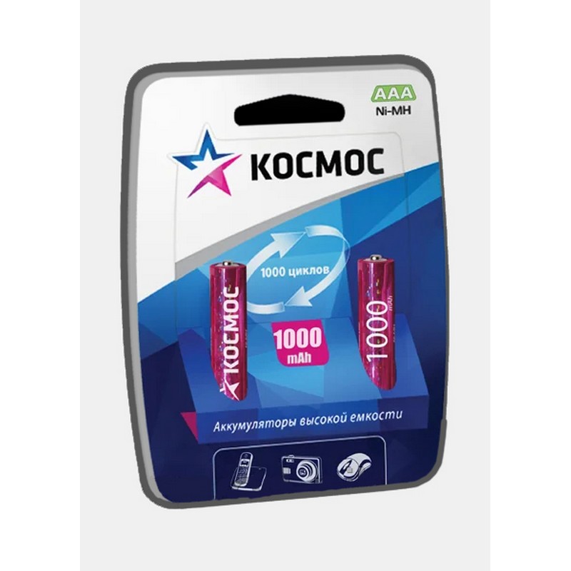 Аккумулятор Космос R03 Ni-Mn 1000mAh 2шт/блист.