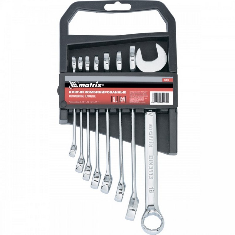 Набор ключей комбинир. 8-19мм (8шт) CrV 15428/15418