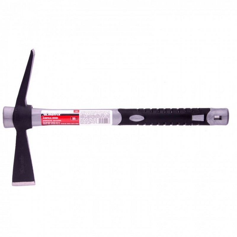 Кирка MINI 500г двухплоскостная, фиберглас.обрезин.рукоятка 385мм Matrix 21826