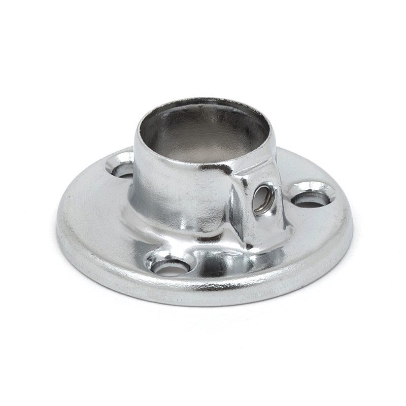 Муфта круглая с фиксатором для трубы 16мм стальная, хром