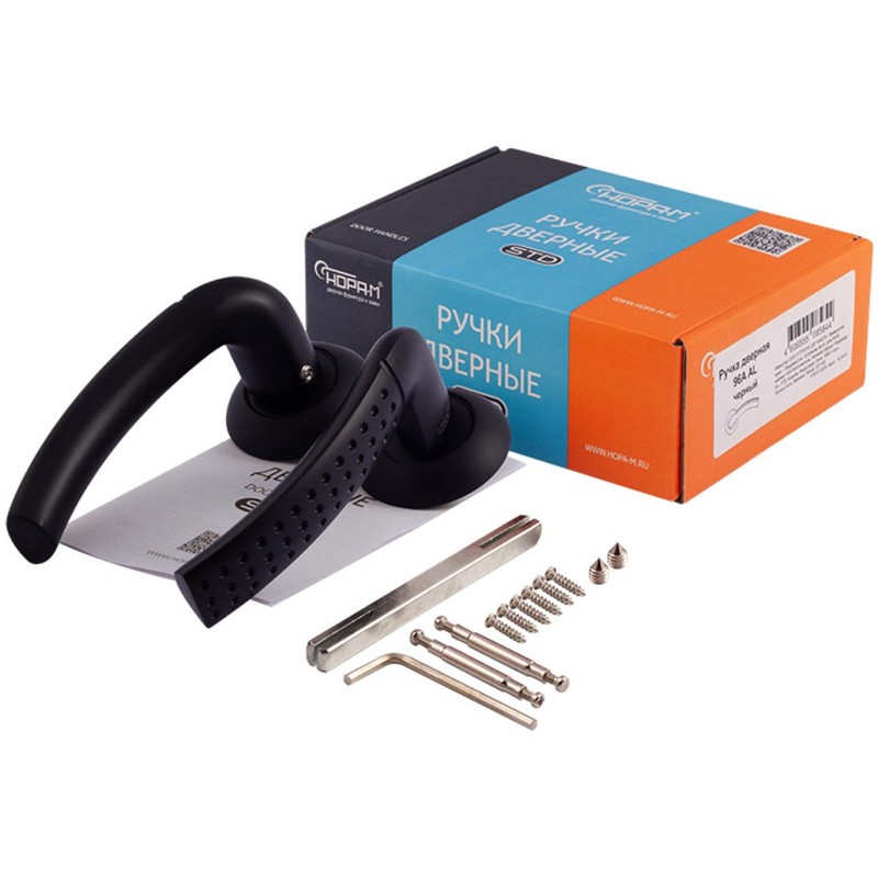 Ручка дверная 96 АL (черный) НОРА-М