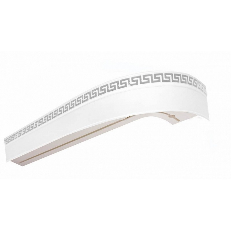 Карниз МОДЕРН с молд. 1,8 м БЕЛОЕ СЕРЕБРО потолочный ПВХ 2-х ряд. с поворотом