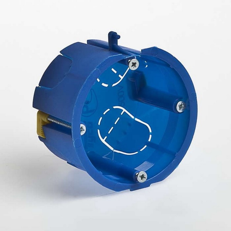 Коробка с/у 65х40мм с винтами, пластм.лапки, для г/к Рувинил 10170