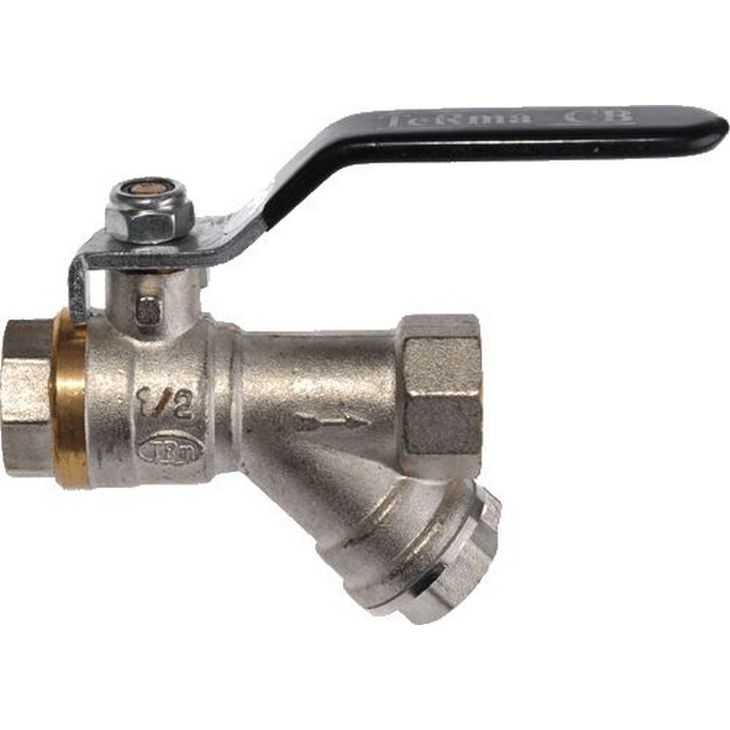 Кран шаровый 1/2 в/в ручка черн. Terma-CB