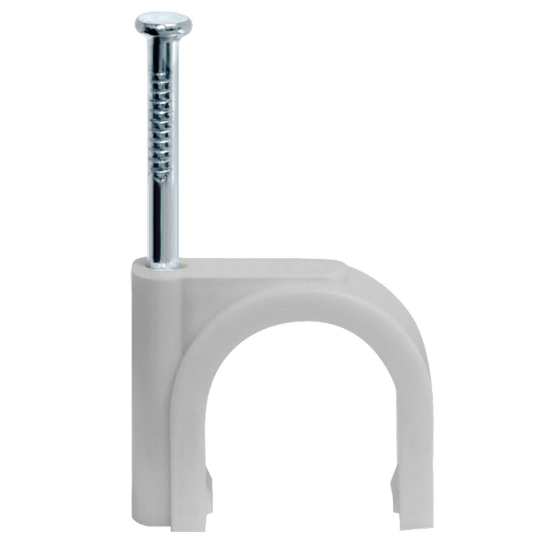 Скоба для кабеля круглая 6мм (50шт) с гвоздем Navigator NCR-06-50