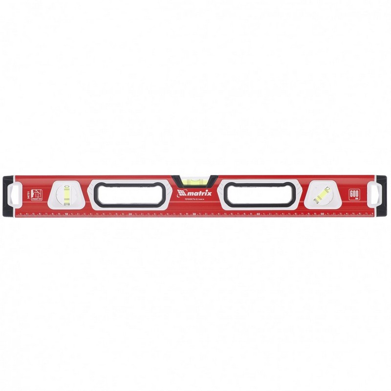 Уровень 1200мм магнитный, фрезеров. 3-глазка 0,5мм/м, 2-комп.рукоятки MATRIX 34734