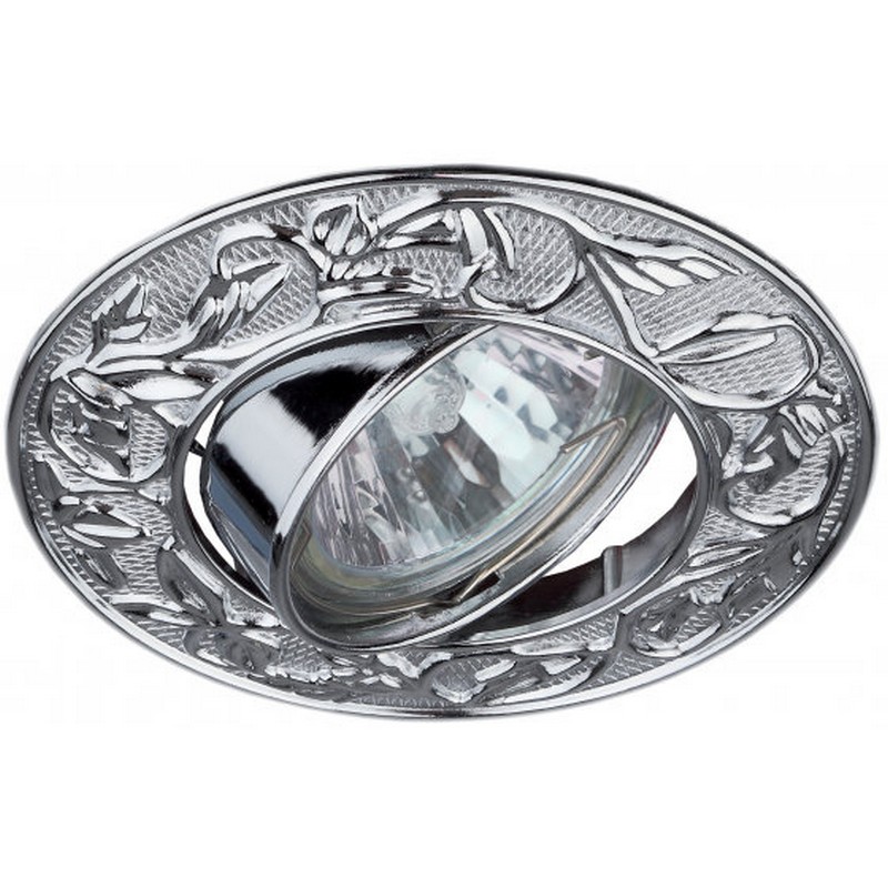 св-к встр. ЭРА KL11A CH поворотный MR16 GU5.3 50вт "лианы" d100, хром