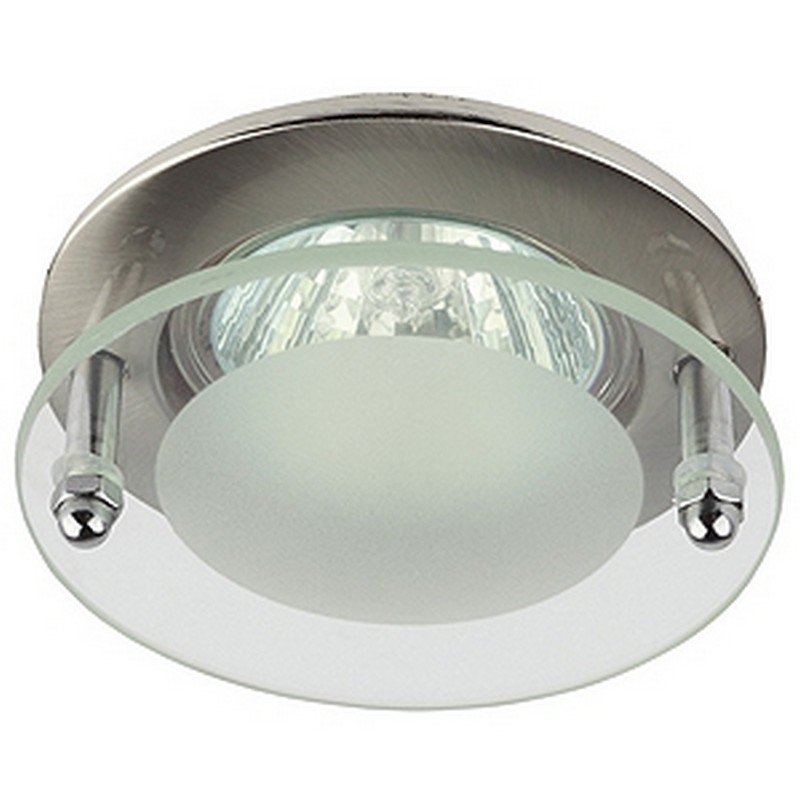 св-к встр. ЭРА KL15 SN круглое стекло d90 MR16 GU5.3 50вт сатин