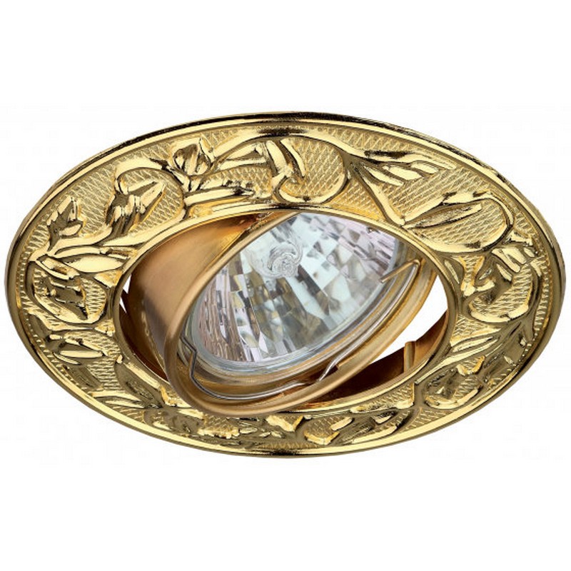 св-к встр. поворотный ERA KL11A GD 50W MR16 GU5.3 "лианы" d100, зол.