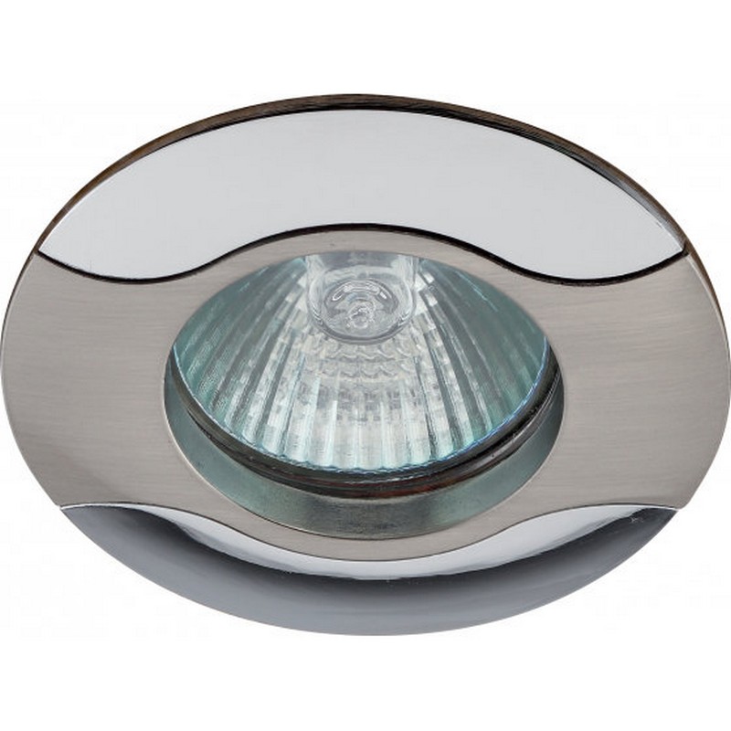 св-к встр. ЭРА KL18 SN/CH "волна" d80 MR16 GU5.3 50вт сатин никель/хром