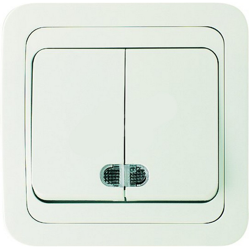 Выключатель с/у 2-кл. с инд. белый/белая MAKEL Mimoza 12023