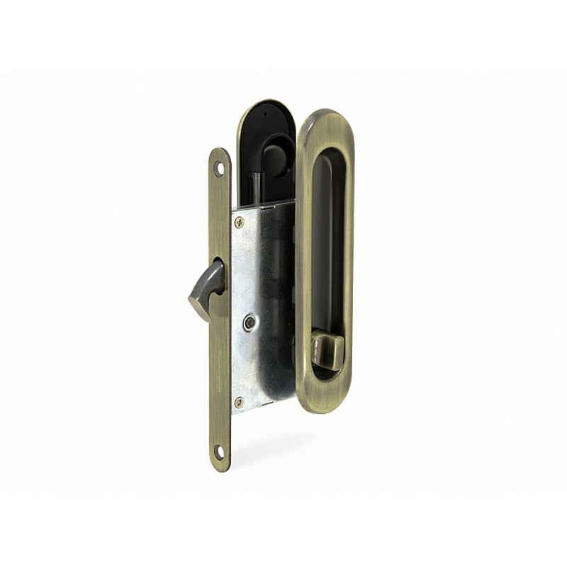 Ручка PALLADIUM 01 ВК АВ овальная с замком для РАЗДВИЖНЫХ ДВЕРЕЙ