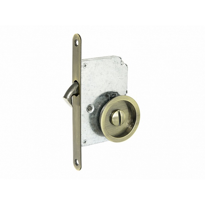 Ручка PALLADIUM 03 ВК АВ круглая с замком для РАЗДВИЖНЫХ ДВЕРЕЙ(30)