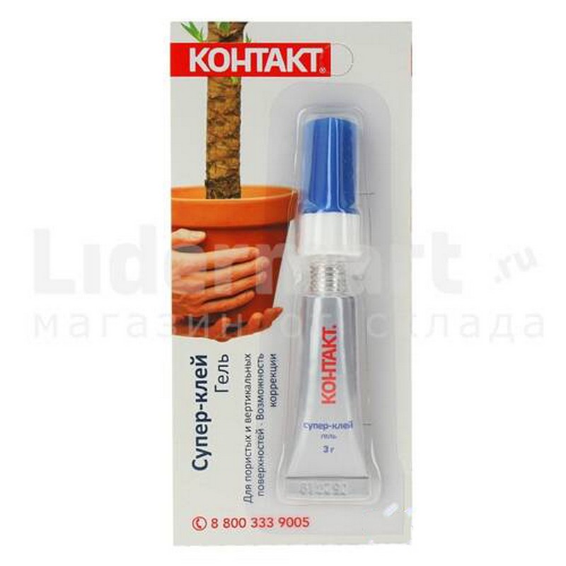 Супер-клей КОНТАКТ гель 3г унив. секундный КМ 288 - 312 ГЛ (12)