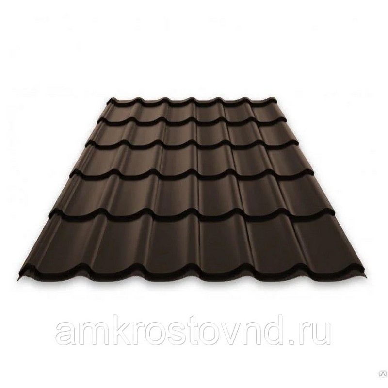 Металлочерепица 0,4х1118х2250 "СуперМонтеррей" RAL 8017 (коричневая)