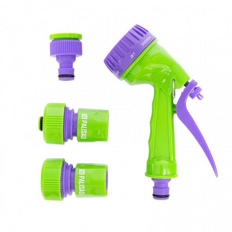 Набор для подключения шланга 3/4" (пистолет 7-реж, адаптер, 2 соед.) PALISAD 65178