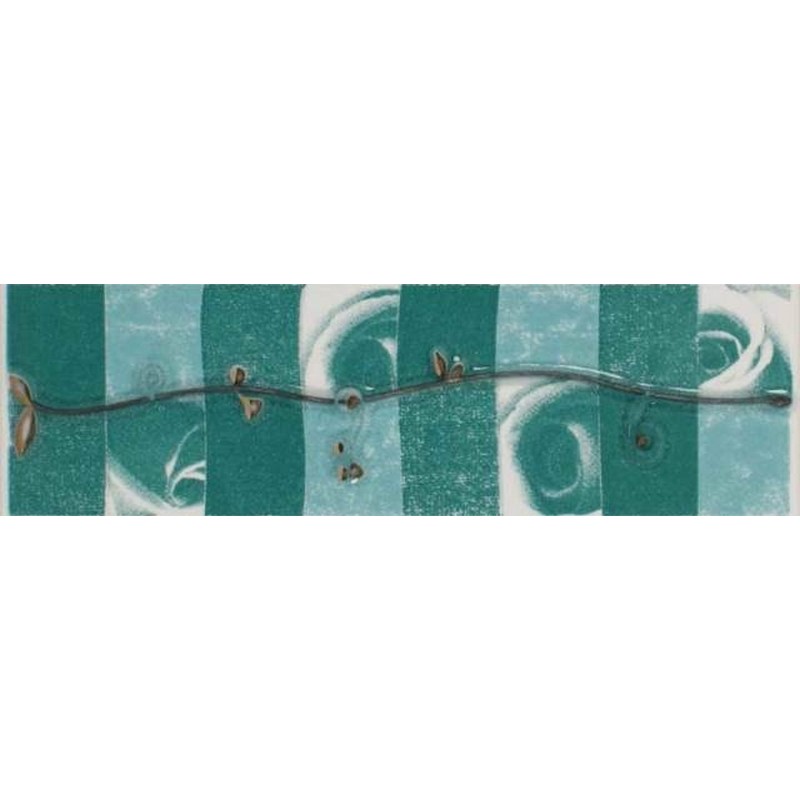 Бордюр 200х57 Муаре Бирюзовый