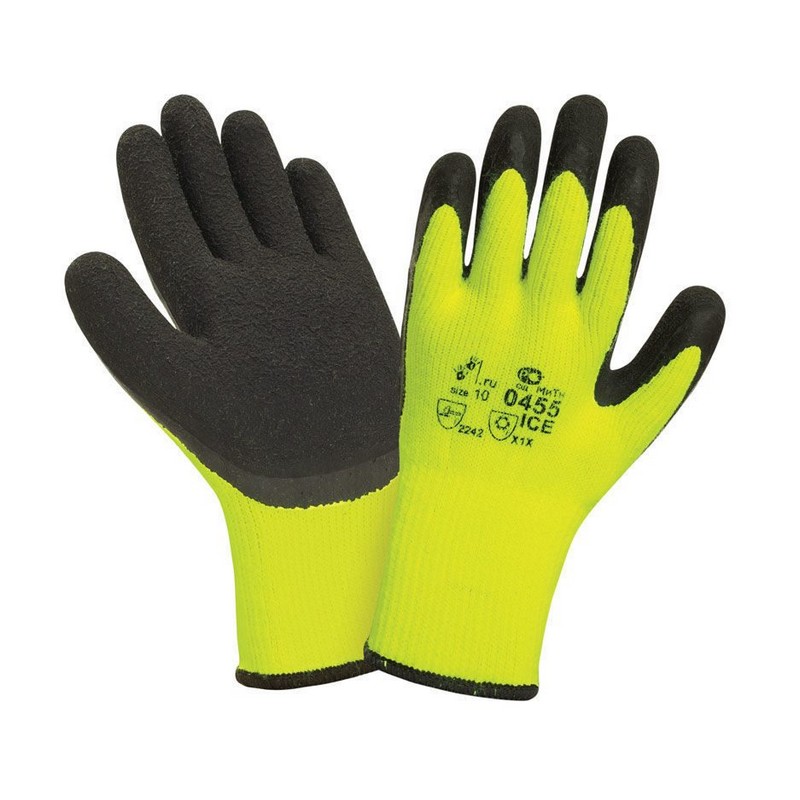 Перчатки утеплен.акрил 7G/вспененный латекс 0455 ICE р-р 10