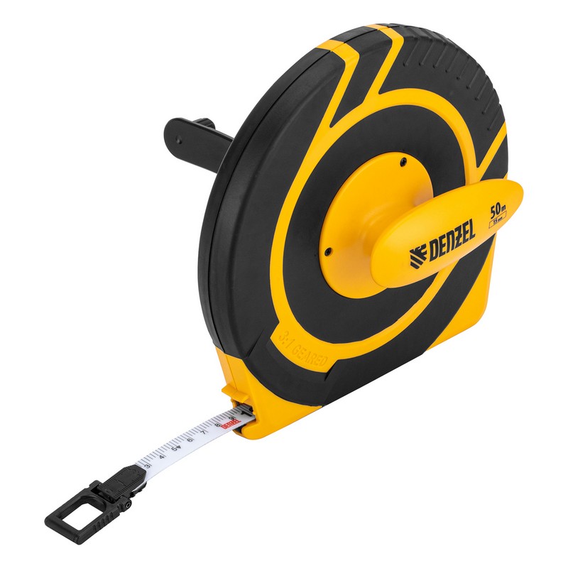Рулетка мерная 50м фиберглас.лента, закрытый корпус Denzel 31292