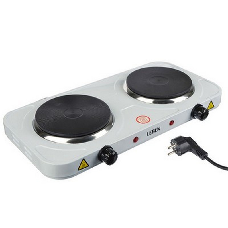 Плитка электрическая 2-конфор. 2000Вт нагр.диск d15,5см, F012 LEBEN 475-036