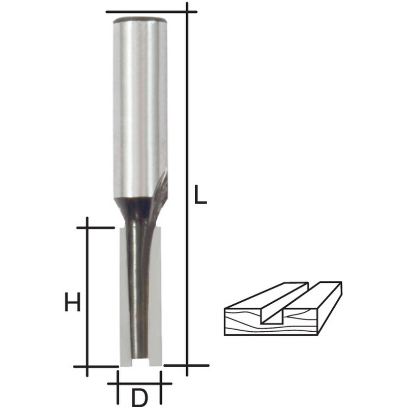 Фреза пазовая прямая 8х20х58мм FIT 36639