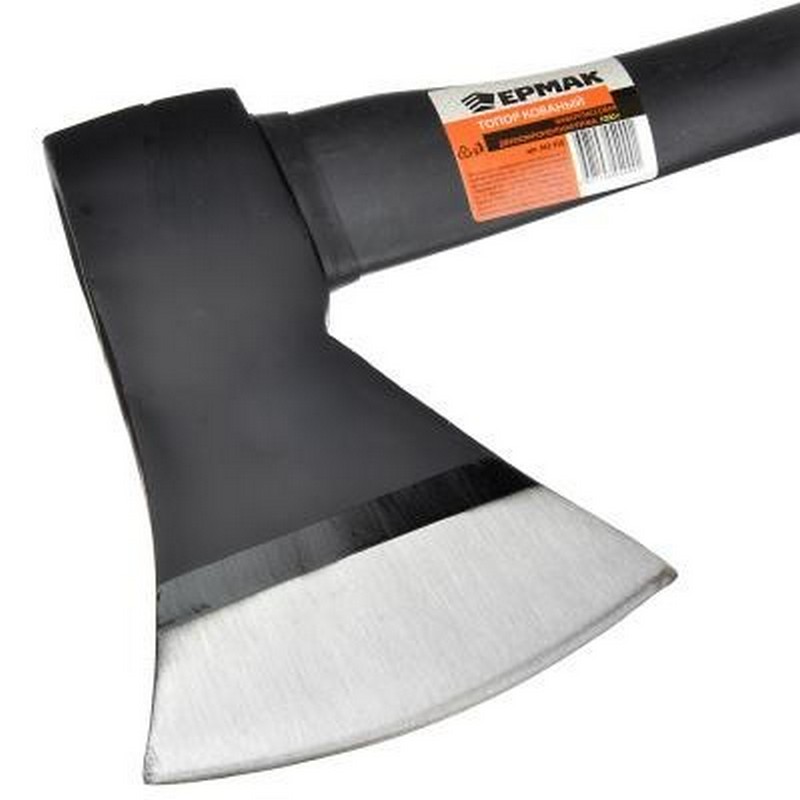 Топор 1000г кованый, фиберглас.двухкомп.ручка ЕРМАК 662-430