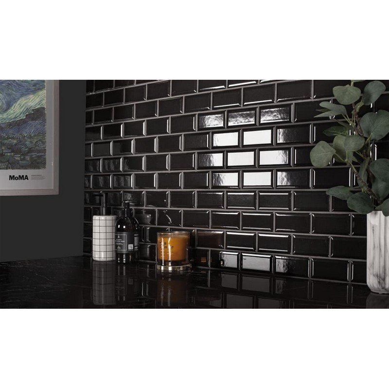 Плитка облицовочная METRO Black wall 01 10*30 (уп-0,63м2)