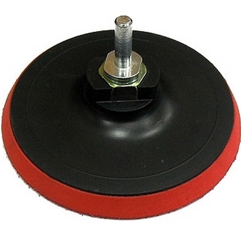 Диск опорный для МШУ 125мм М14 с липучкой, резин.основа +перех. д/дрели, 645-161