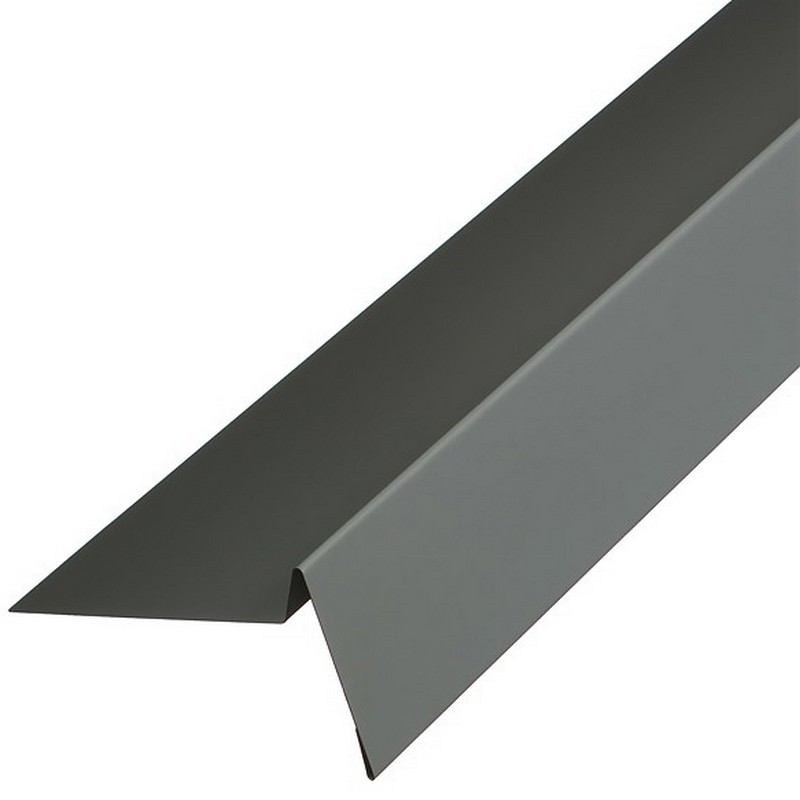 Планка торцевая, 100х20х70 мм, длина 2 м (серая) 