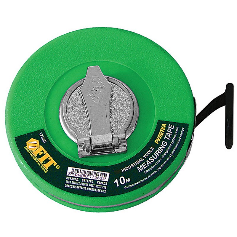 Рулетка 50м фиброглассовая лента, зел.упроч.корп. FIT 17600