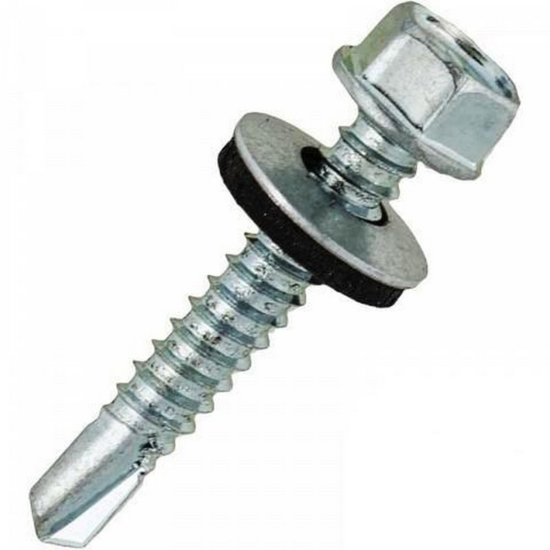 Саморезы кровельные с буром 5,5х38 оцинк.