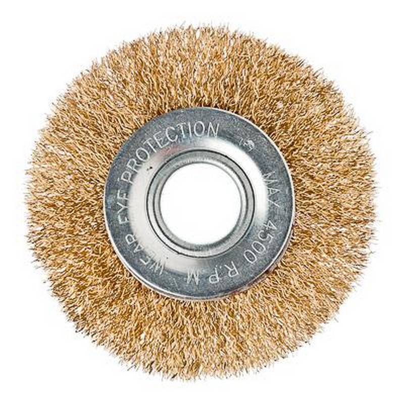 Кордщетка для МШУ 100/22мм плоская мягкая латунир. Ермак 656-054