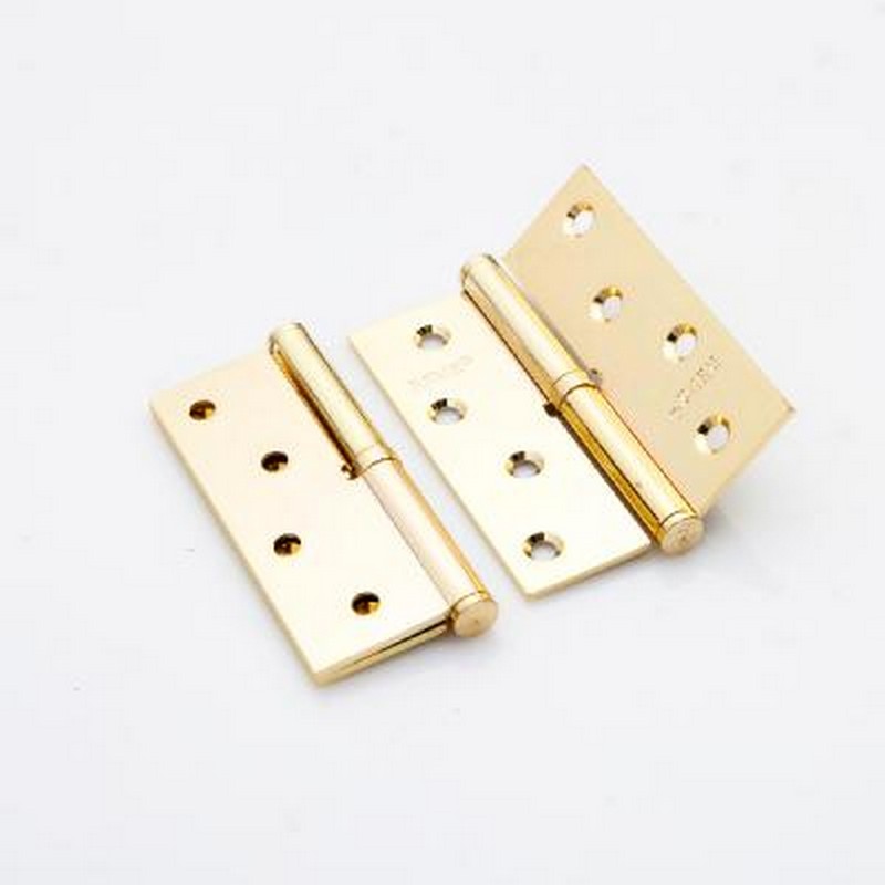 Петля латунная левая 125х70х3мм, латунь блестящ