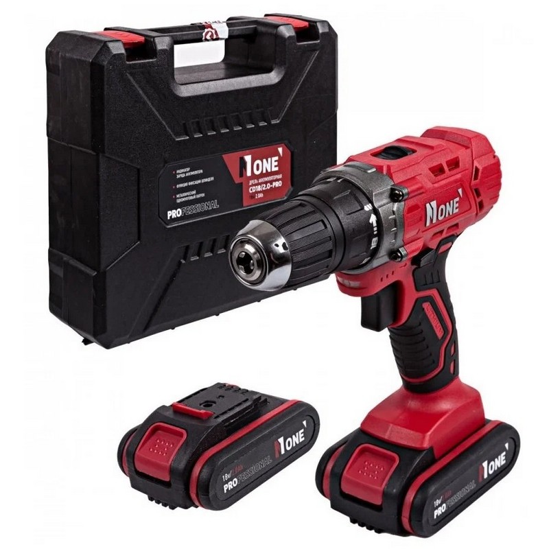 Дрель-шуруповерт акк. бесщет. NUMBER ONE CD18/2.0-PRO-BR, 18в 2х2Ач Li-ion 50Нм 2-скор. фикс.шпинд, 