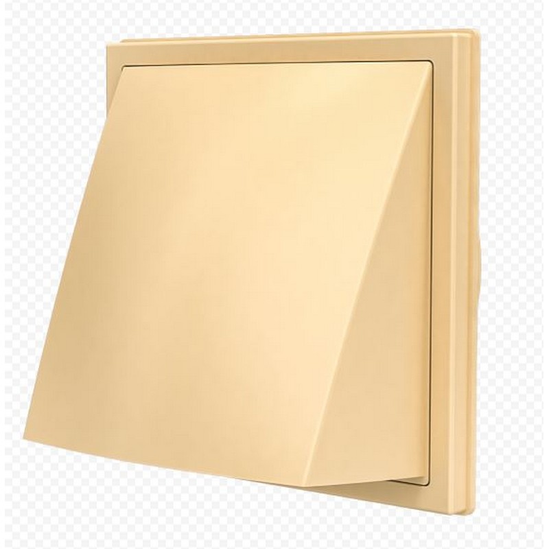 Решетка вентиляционная 1515К10ФВ 150*150 с фланцем d 100 бежевая (обр.клапан)