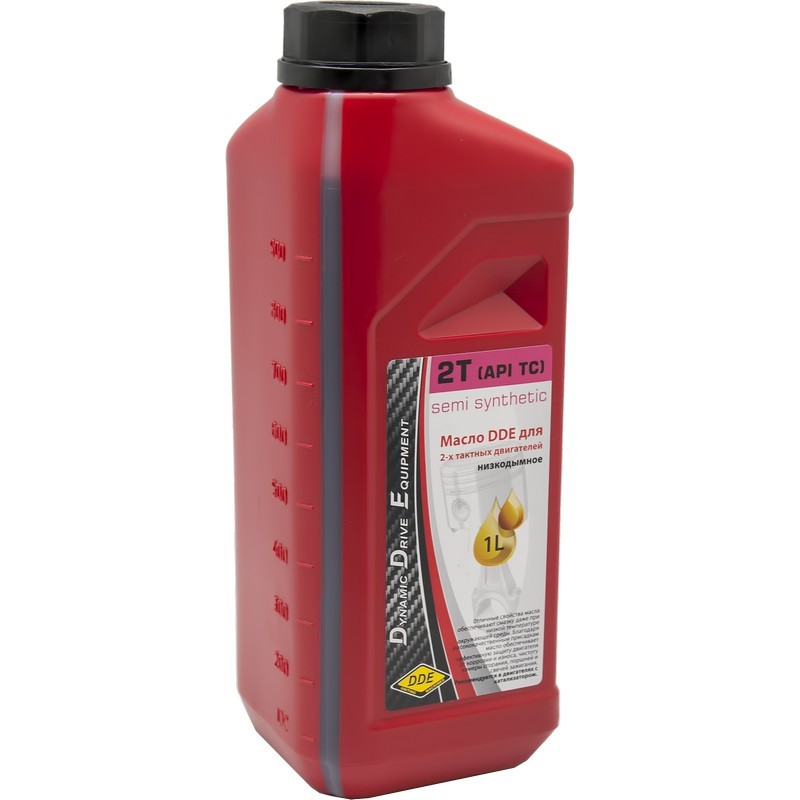 Масло 2-тактное 1л полусинт. красное DDE