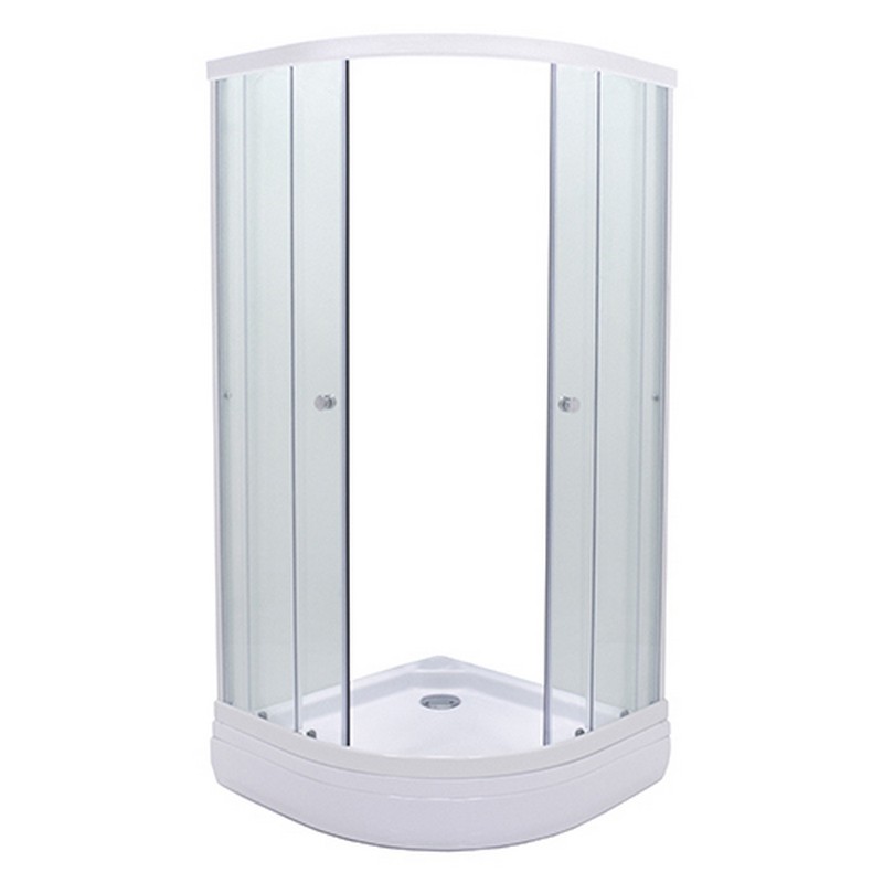 Душевой уголок 90*90 полукруглый "Стандарт А" АКВА,Узоры ,Белый