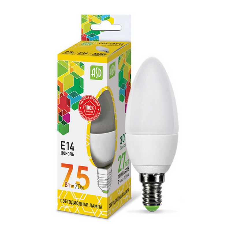 Лампа LED свеча 14вт E27 6500К 1330лм IN HOME LED-СВЕЧА-VC