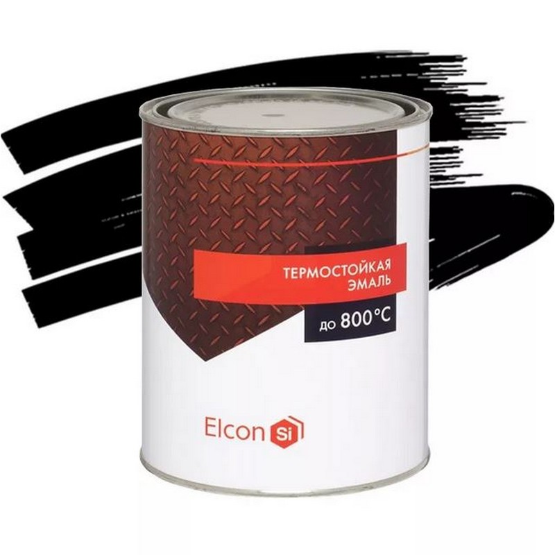 Эмаль термостойкая чёрная 1л (0,8кг)