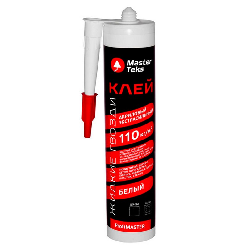Клей акриловый Жидкие Гвозди MasterTeks ProfiMaster 110 кг/м2 экстрасильный 0,28 кг прозрачный