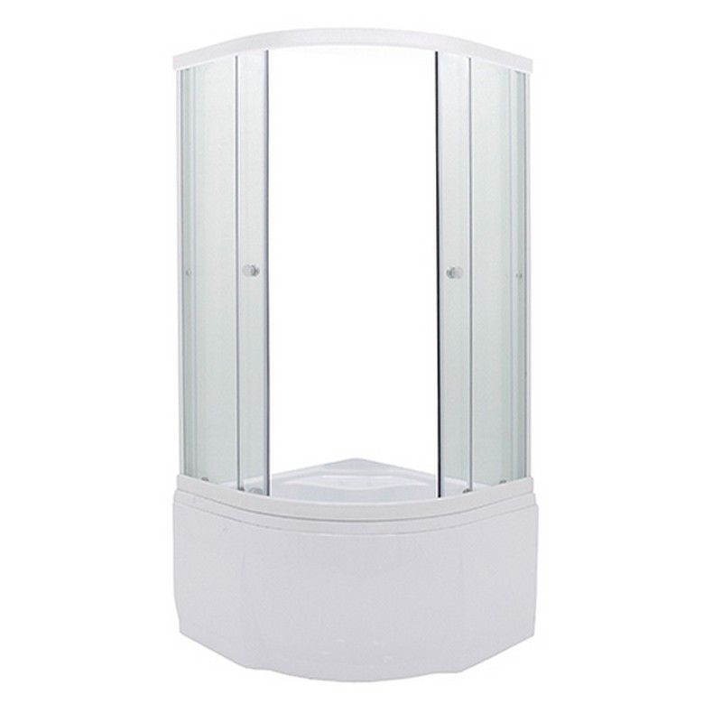 Душевой уголок 90*90 полукруглый "Стандарт Б" глуб.подд, Аква, Полосы