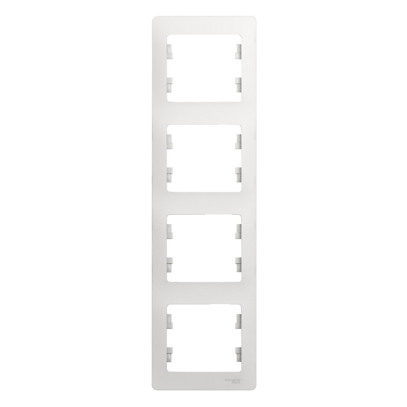 Рамка 4-мест. верт. белая Schneider Electric GLOSSA GSL000108