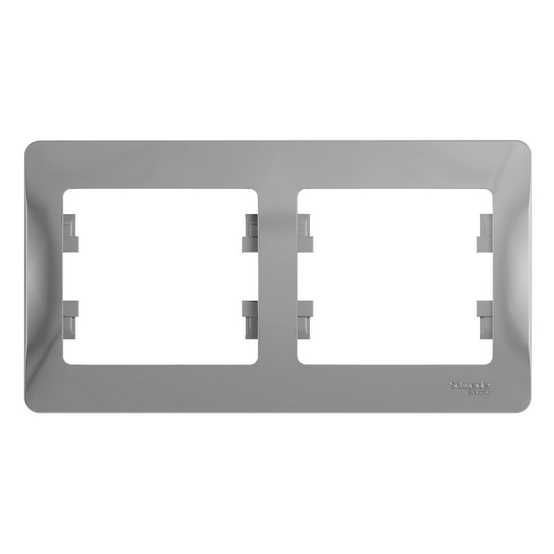 Рамка 2-мест. гориз. Алюм. Schneider Electric Glossa GSL000302