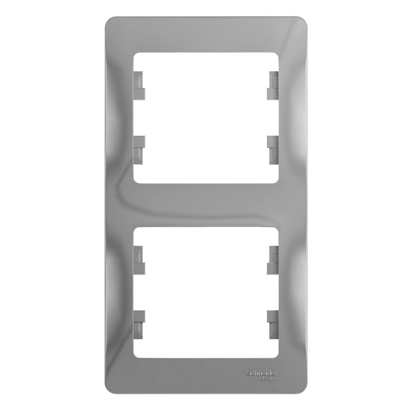 Рамка 2-мест. верт. Алюм. Schneider Electric Glossa GSL000306