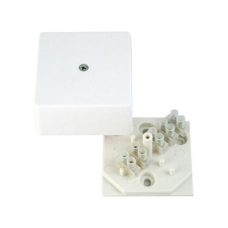 Коробка о/у 75х75х30 квадр. с клемн. белая HEGEL КРК2702